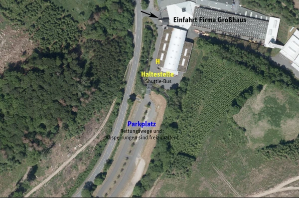 Karte Parkplatz Großhaus