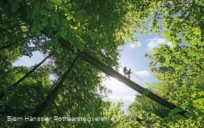Hängebrücke am Rothaarsteig bei Kühhude
