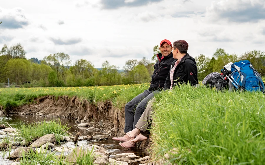 Wanderer am Wetterbach